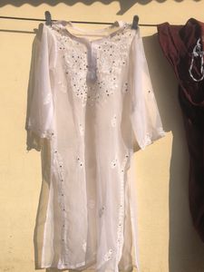 White Embroidered Kurta