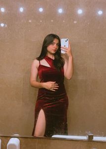 Burgundy Velvet One-Shoulder Dress