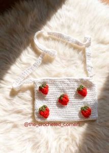 Crochet Strawberry sling Bag