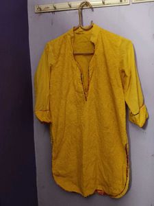 Yellow Embroidered Kurta