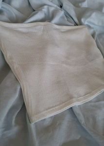 White Ribbed Tube Top