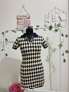 Argyle Pattern Polo Mini Dress [new without tag 🏷
