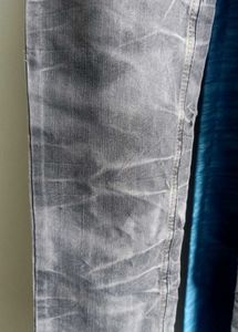 Black Crushed Denim Trousers