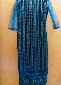 Elegant Teal Embellished Sequin &amp; Beaded Kurta