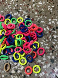 100 Pcs Of Neon Color Mini Hair Rubber Band