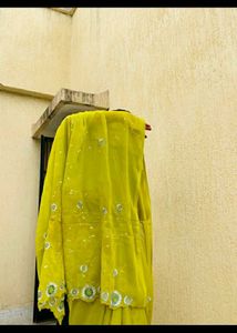 lime green saree💚