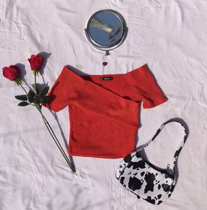 🥕Shein Carrot Wrap Off Shoulder Top 🥕