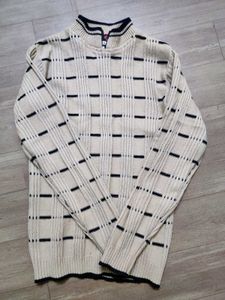 Patterned Quarter Zip Sweater