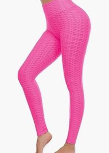Imported Hot Pink Textured Leggings
