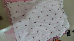 Pink and white Bhandani choli