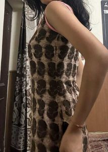 Brown Coloured Printed Kurti