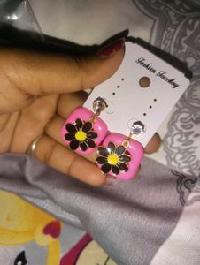 Pink Flower Power Earrings