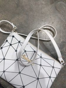 Totally New White Geometric Crossbody Bag