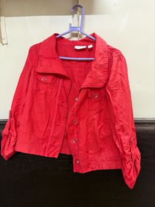 Orange Cropped Jacket 🧥