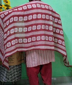 Red &amp; White kameez salwar dupatta