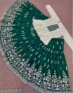 Green Embroidered Lehenga Choli