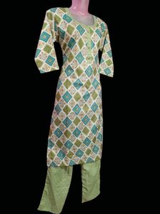 🆕 Trending Printed Kurti &amp; Bottom Set