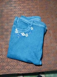Embroidered Denim Jeans