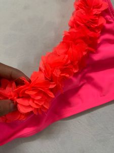 Hot Pink Floral Swimsuit Top