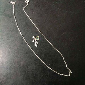 Pure 925 Silver Flute Pendant &amp; Chain Unisex