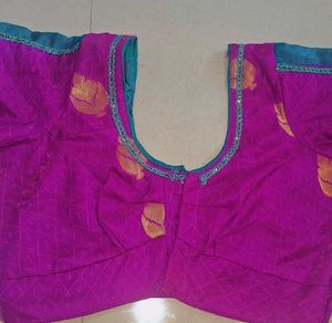 Elegant Purple &amp; Blue Saree