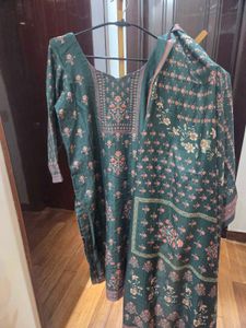 Green Floral Kurta Set