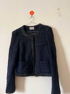 Navy Blue Tweed Jacket