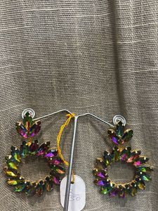 Stunning Gemstone Hoop Earrings