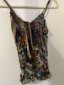 Y2K Style Boho Chic Paisley Cami Top