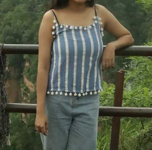 Women Striped Sleeves Top