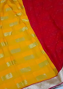 Lakshmipati yellow and red Georgette Saree