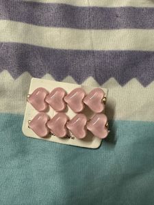 Pink Heart Hair Clips