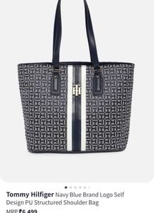 Tommy Hilfiger Brand Logo Self Design Shoulder Bag