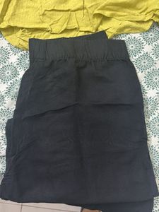 Green Button-Down Shirt with black plazzo pant