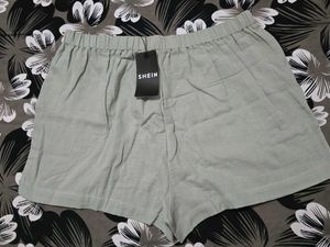 High Waist Green Shorts