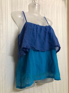 La Voila Blue Sleeveless Top