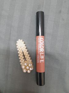 New Lipstick And Cute Korean Clip And Dress Combo