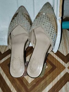 Sparkly Embellished Pointed Toe Mules