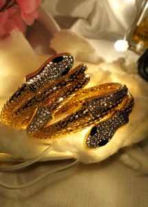 classy Gold Serpenti cuff Snake Bangle Bracelet