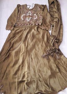 Silk Choli-suit (Mehandi-green Colour) For Women