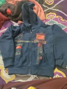 Kids Blue Graphic Print Hoodie