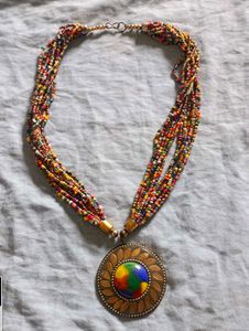 Colorful Beaded Statement Necklace