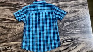 Blue Plaid Short Sleeve Shirt Size-2-3 Year