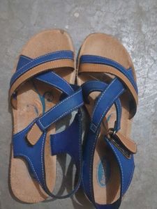 Blue & Tan Sandals