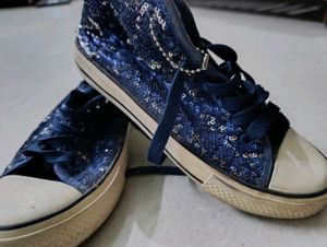 Sequined Double Shade Embellished Sneakers