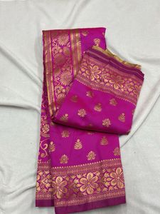 Pink Banarasi saree