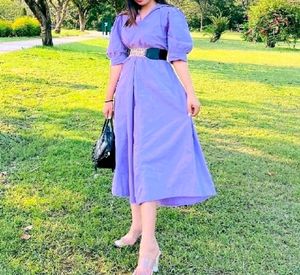 Lavender Puff Sleeve Dress