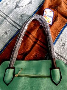 Mint Green Croc Tote Bag