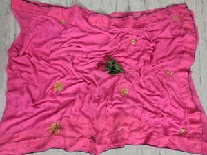 Pink Chiffon Saree