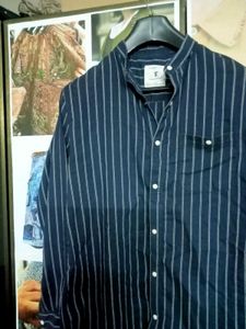 Striped Shirt With Chinese Koller